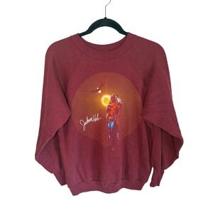 Vintage 90's Signal Jackson Hole Native American Eagle Sweatshirt Maroon Mens L